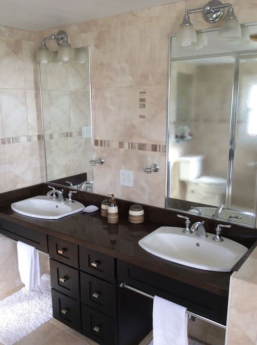 Double sink in master bathroom