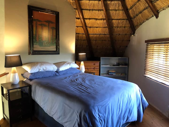 Double bed in the loft bedroom upstairs.