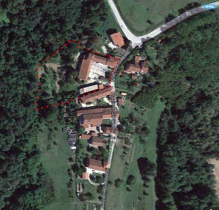 Vista aerea della casa