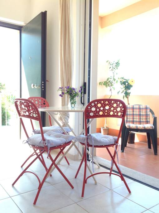 Sea view from table beautiful hibiscus on Balcony
