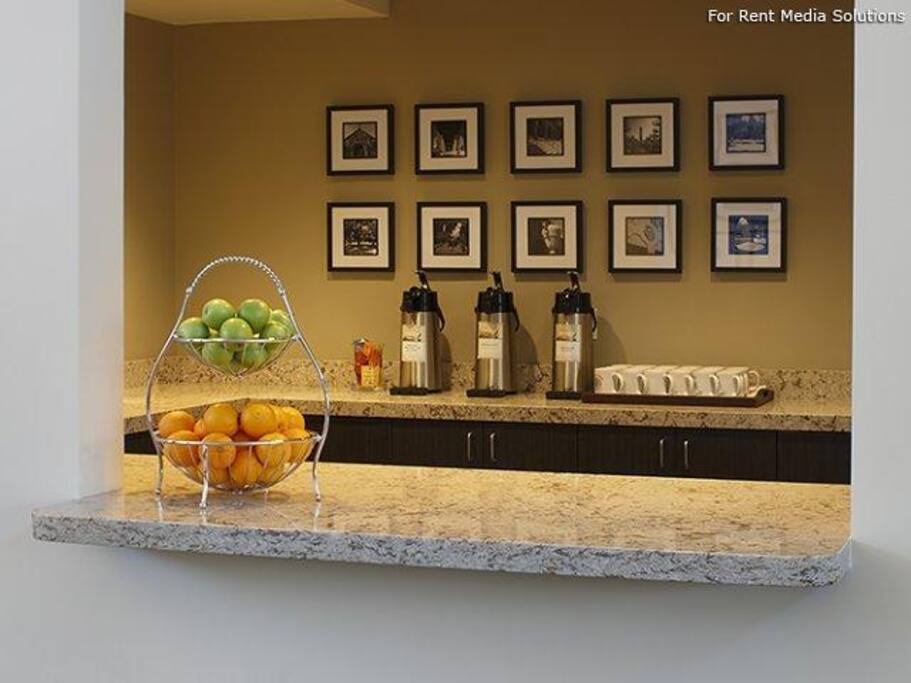 Lobby has coffee everyday