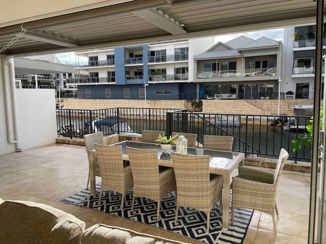 Luxury canal front house with private mooring.