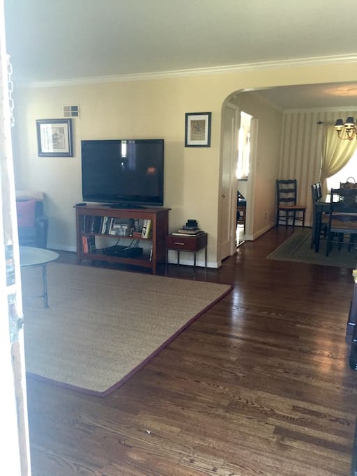 Living room with attached dining room