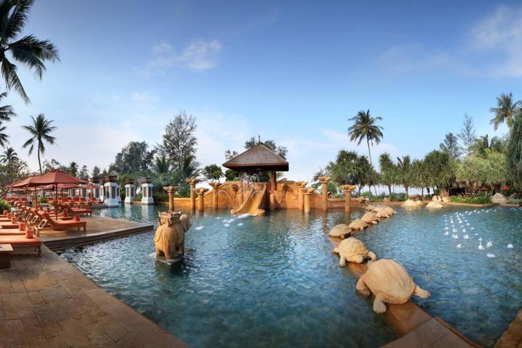 Pool and lounge areas