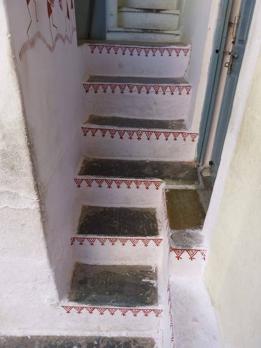 the stairs up to the room