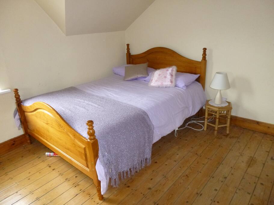 Bedroom with queen-sized bed and en-suite shower room