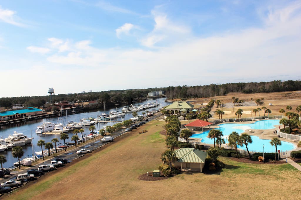 Yacht Club Marina is beside the pool & restaurant
