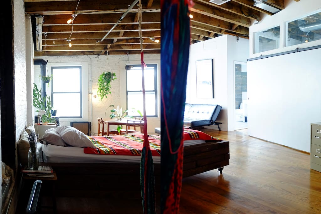 Approximately 550-700 sq feet loft- you will have more space in than any neighboring hotels in the same pricing.