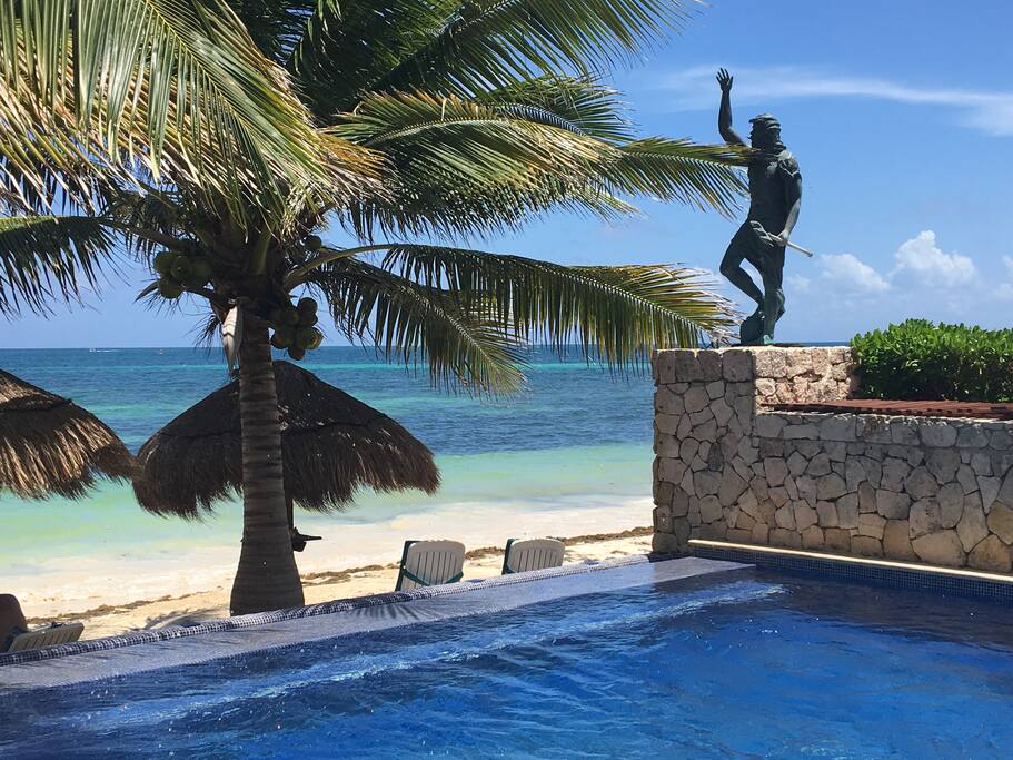 Infinity pool overlooking the Caribbean Sea