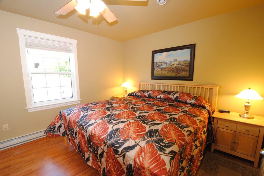 The master bedroom featuring a king size bed