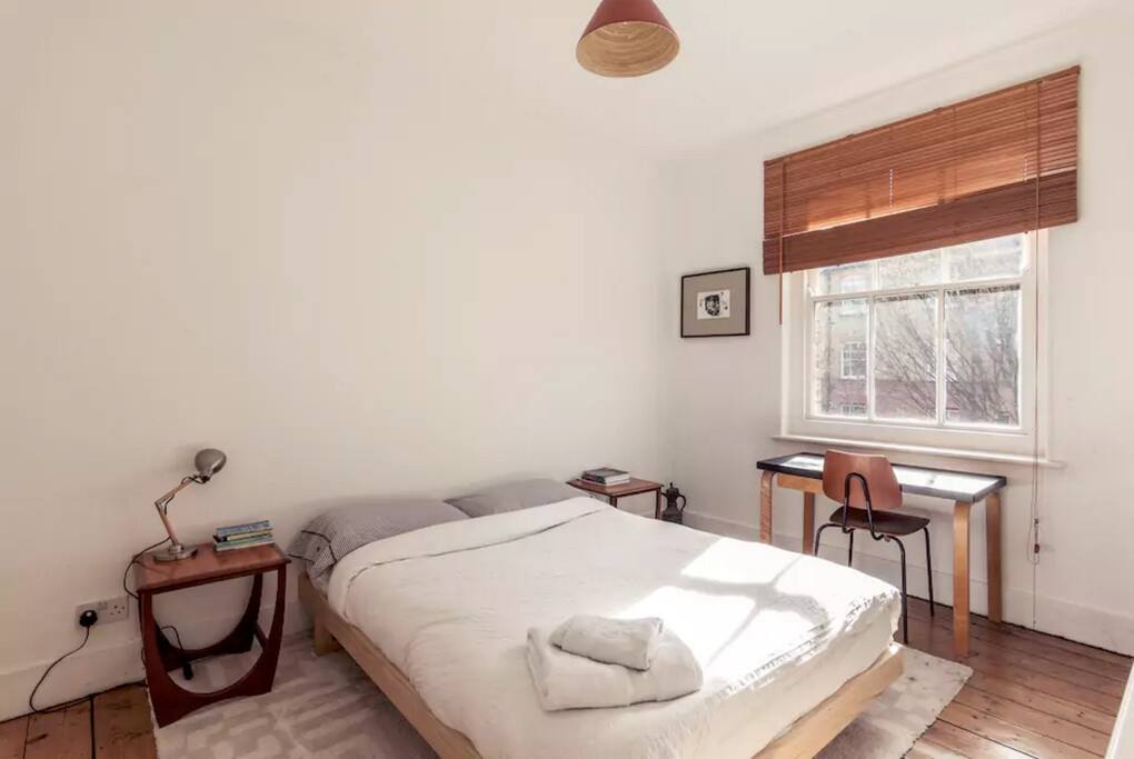 Bedroom with comfortable queen bed