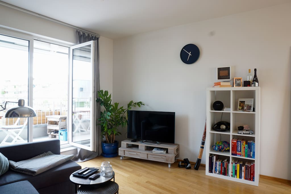 The living area has also a modern TV for the evening entertainment after a busy day in the city.