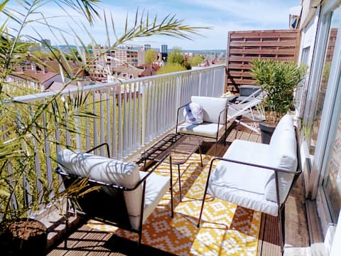 Beautiful apartment with terrace in downtown Chalon
