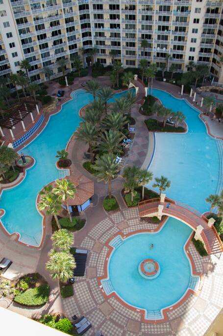 pool view from balcony.