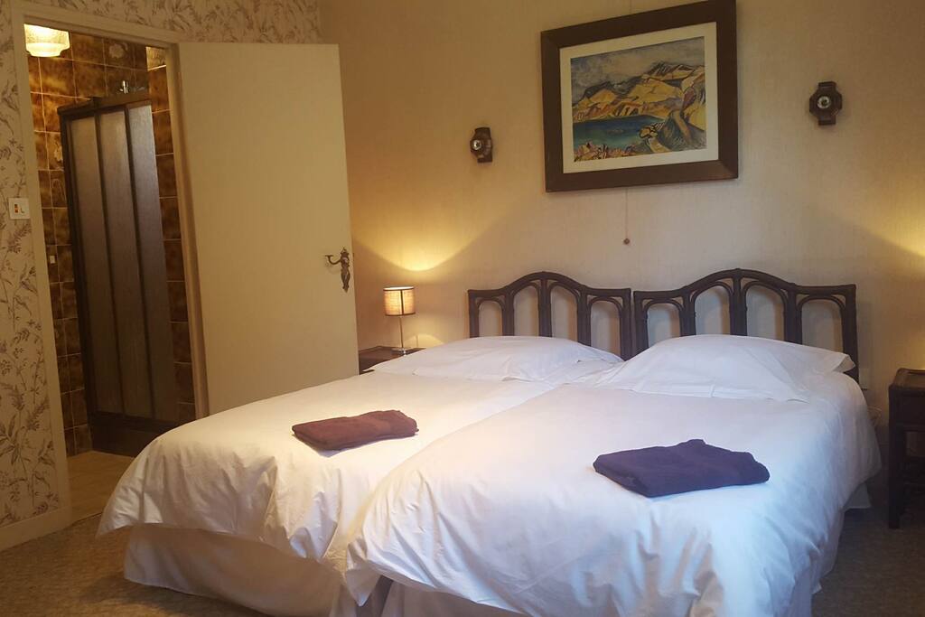 Downstairs bedroom with private bathroom