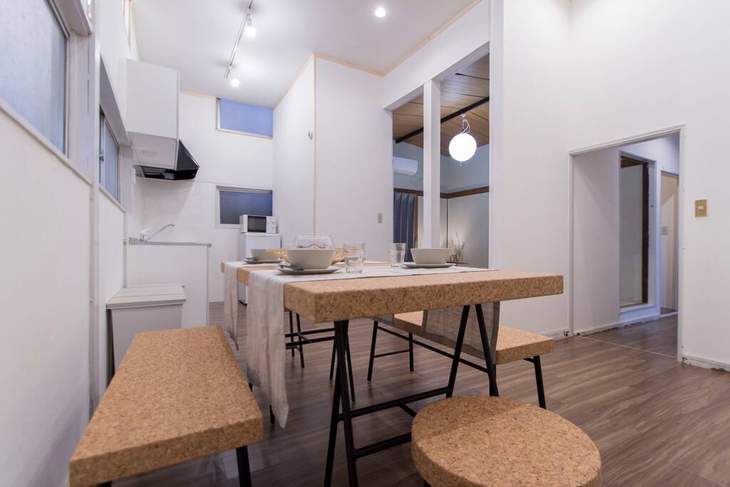 View into kitchen area