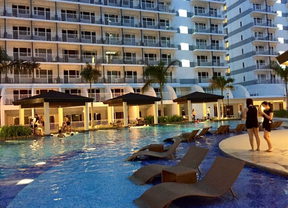 pool area at night