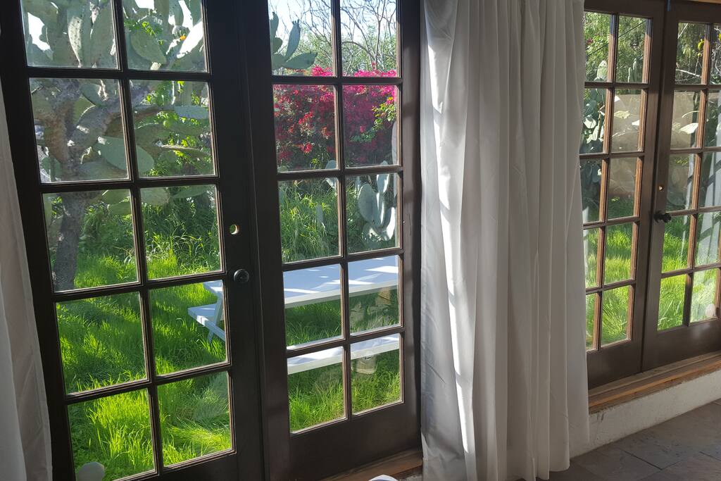 here's the view of the outside from the bed.