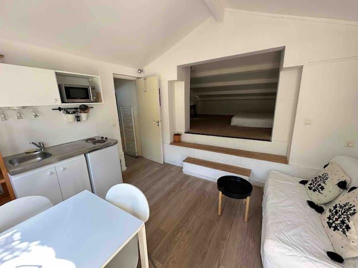 Suite 5 i stueetagen med brusebad og toilet