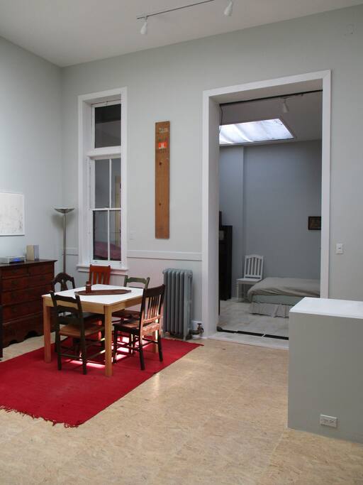 Front room with 13 ft. ceilings.