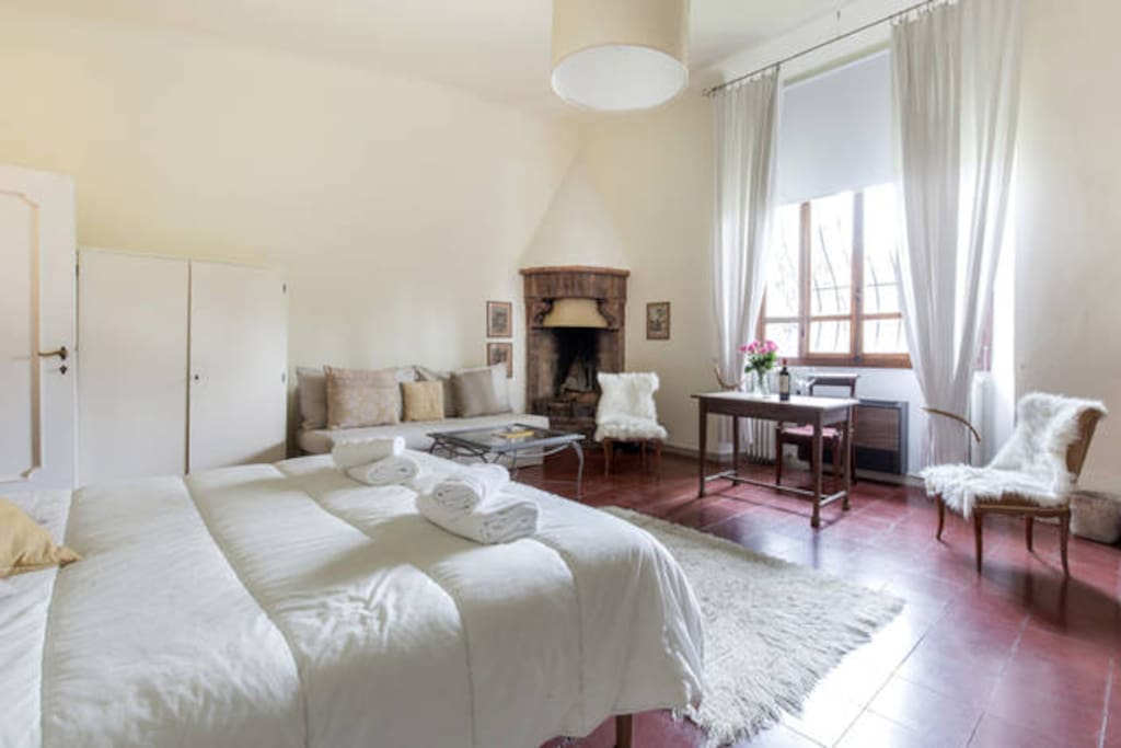 bedroom 1 with fireplace