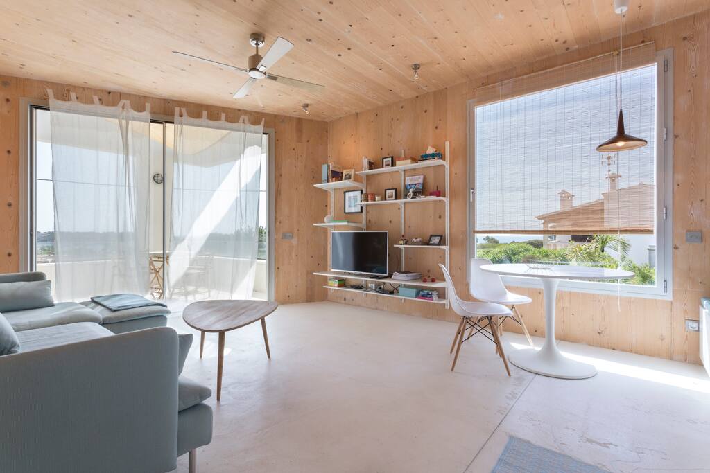 living room - with great views and terrace!