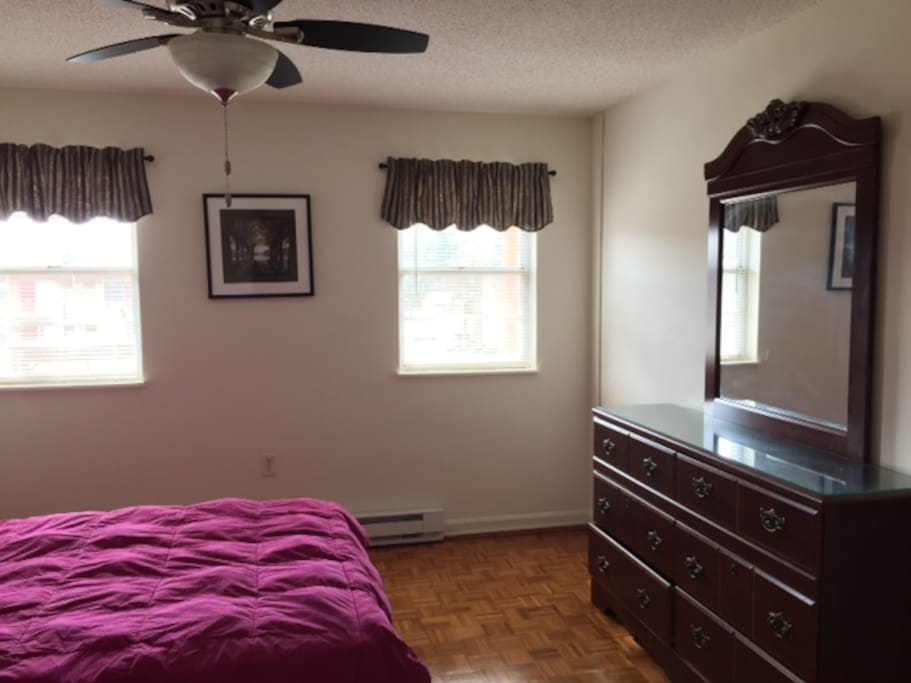 Bedroom facing towards courtyard.