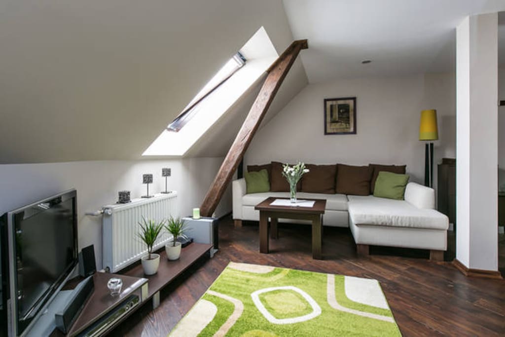 Living room with kitchenette