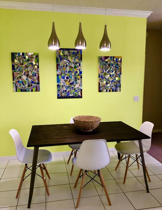 Dining area with adjacent counter seating as well.