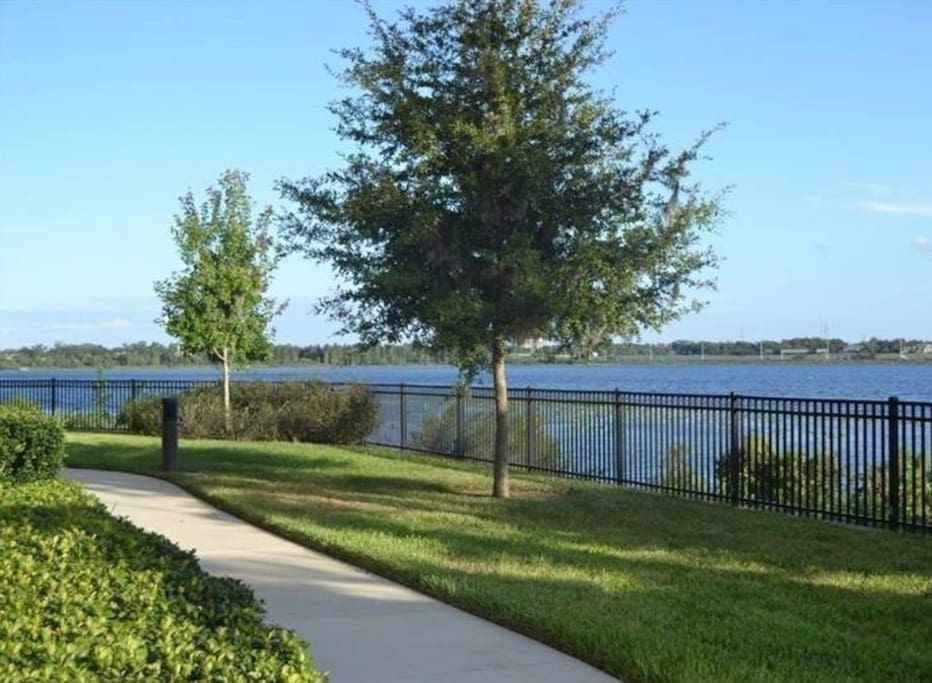 Great views along the walking path, right outside the front door. Enjoy a nice walk with a late-afternoon drink before the sun goes down.