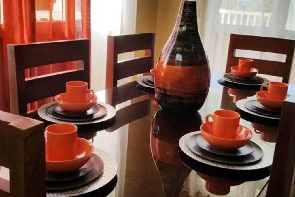 Large dining area for family meals.