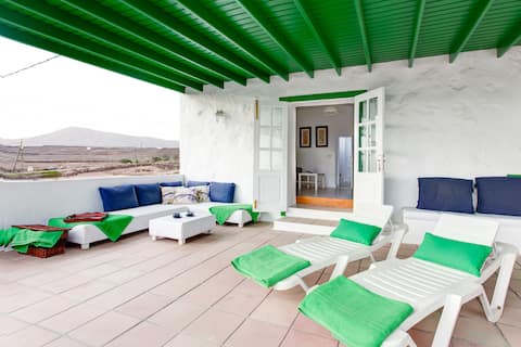 Canarian home overlooking the sea.