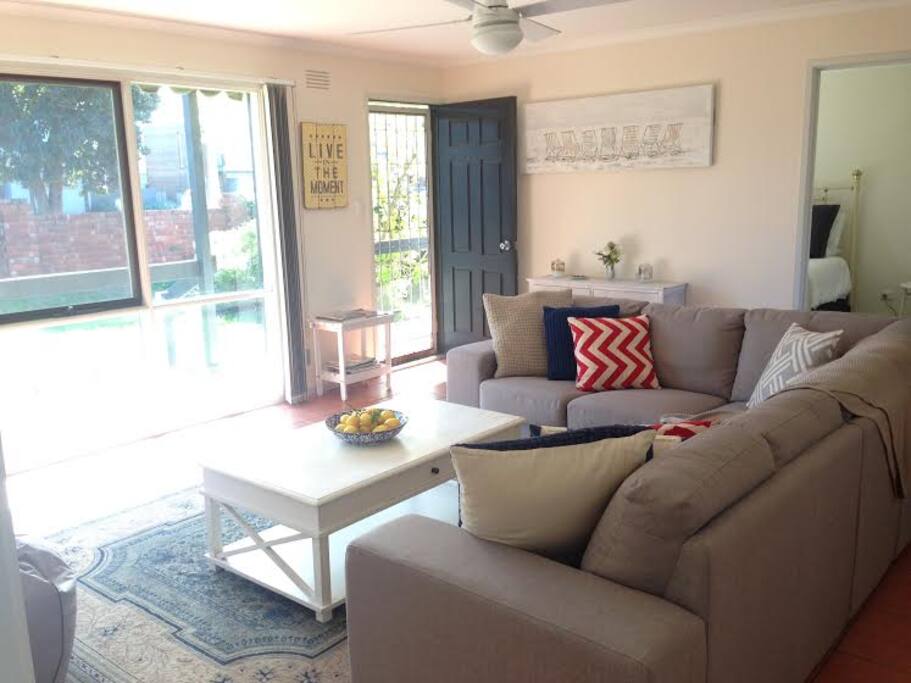 Living room and front door