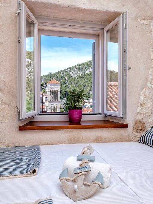 Bedroom view at St. Stephen's Cathedral on the main square. Imagine waking up here!