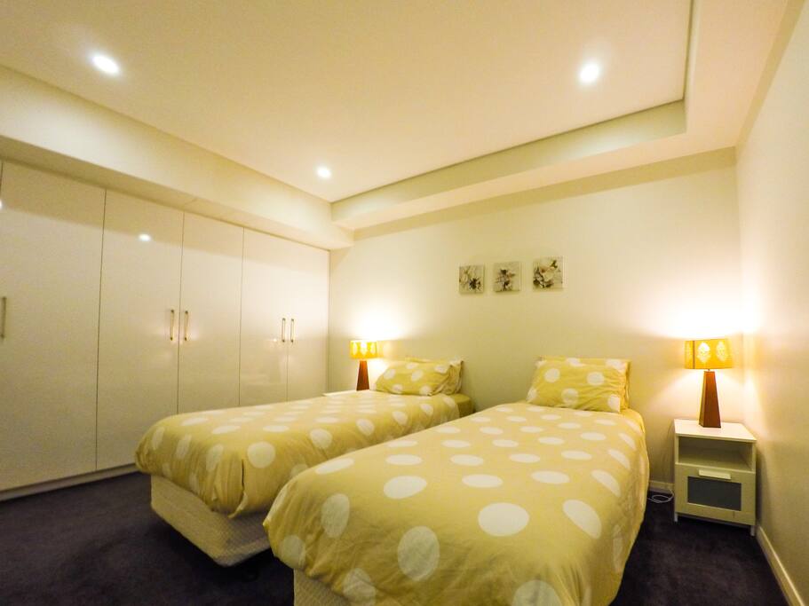 2nd bedroom with 2 king singles