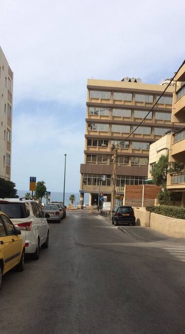 View from outside flat towards sea