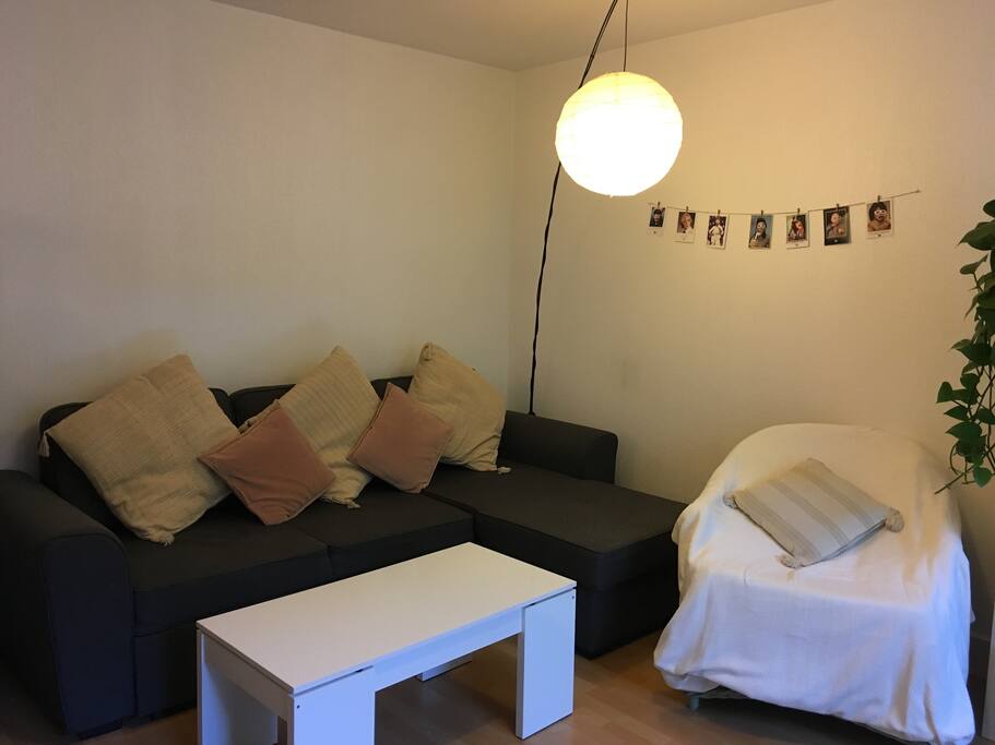 Un salon confortable donnant sur la terrasse