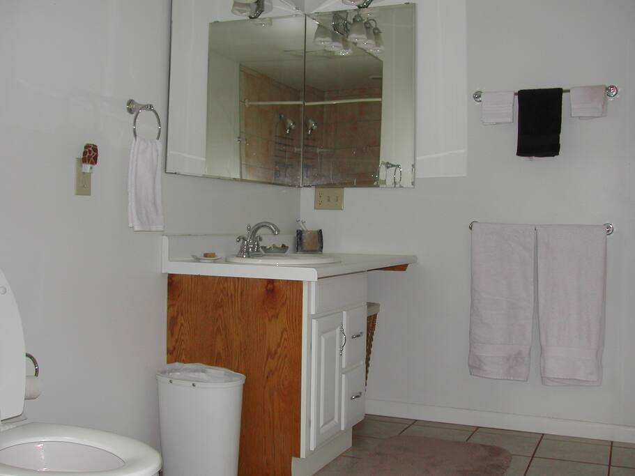 Spacious bath.