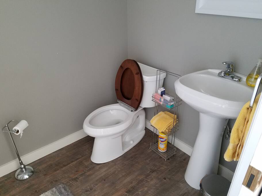 Bathroom which also includes a tub & shower