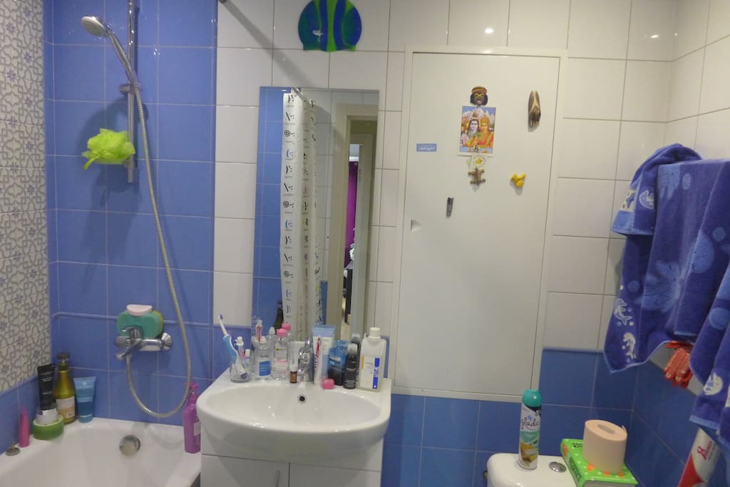 Bathroom is new, clean and we will provide towels and goods for bath