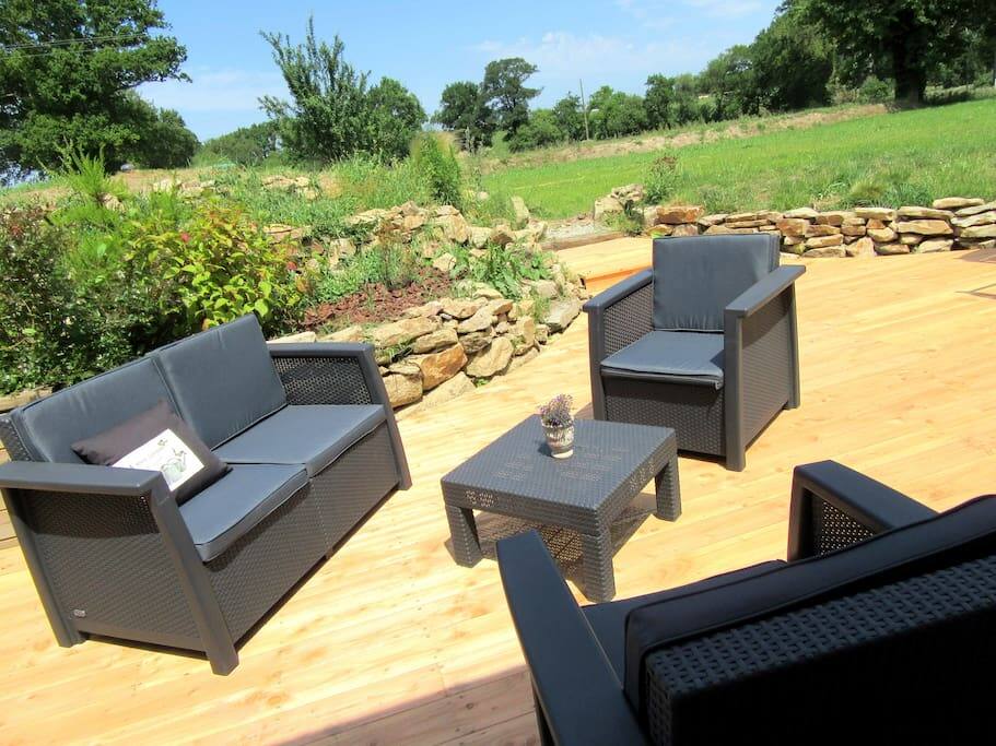 Terrasse vue sur la campagne
