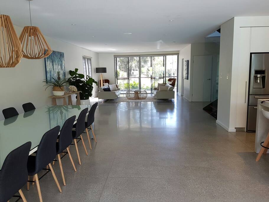 Open plan dining and lounge room