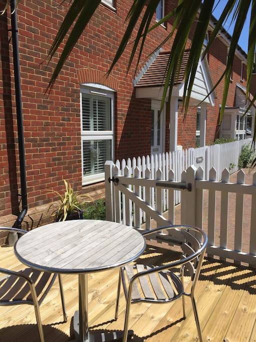Deck to front of house for catching the sun!
