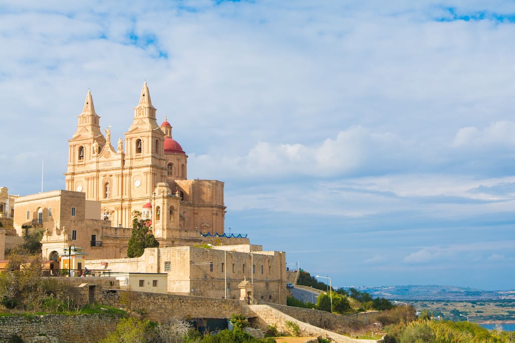 The Mellieha Parish Church seen from the balcony!