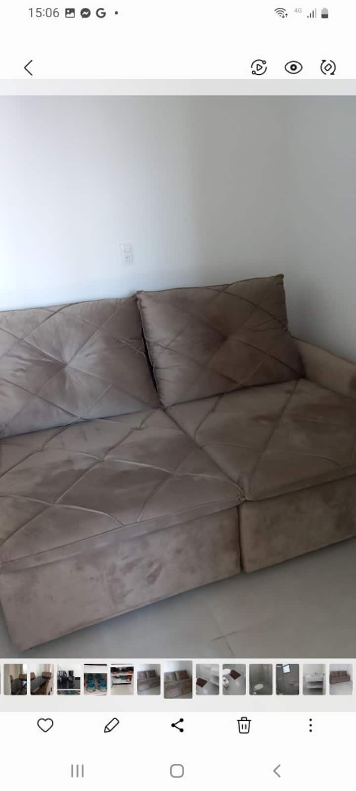 Kitanda cha sofa kinafunguliwa sentimita 90 + godoro moja katika sebule