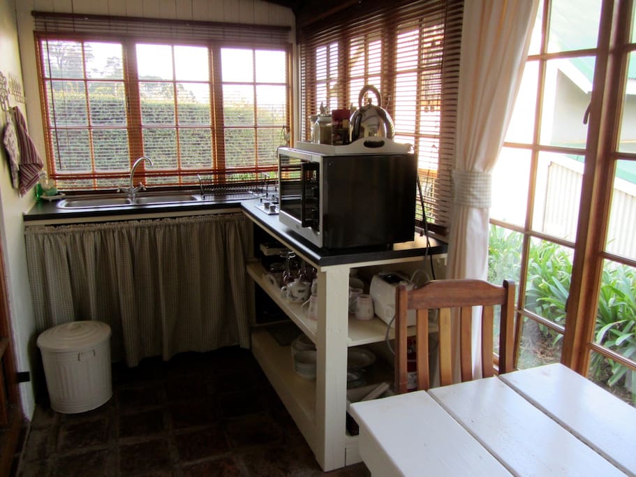 Kitchen nook on the veranda