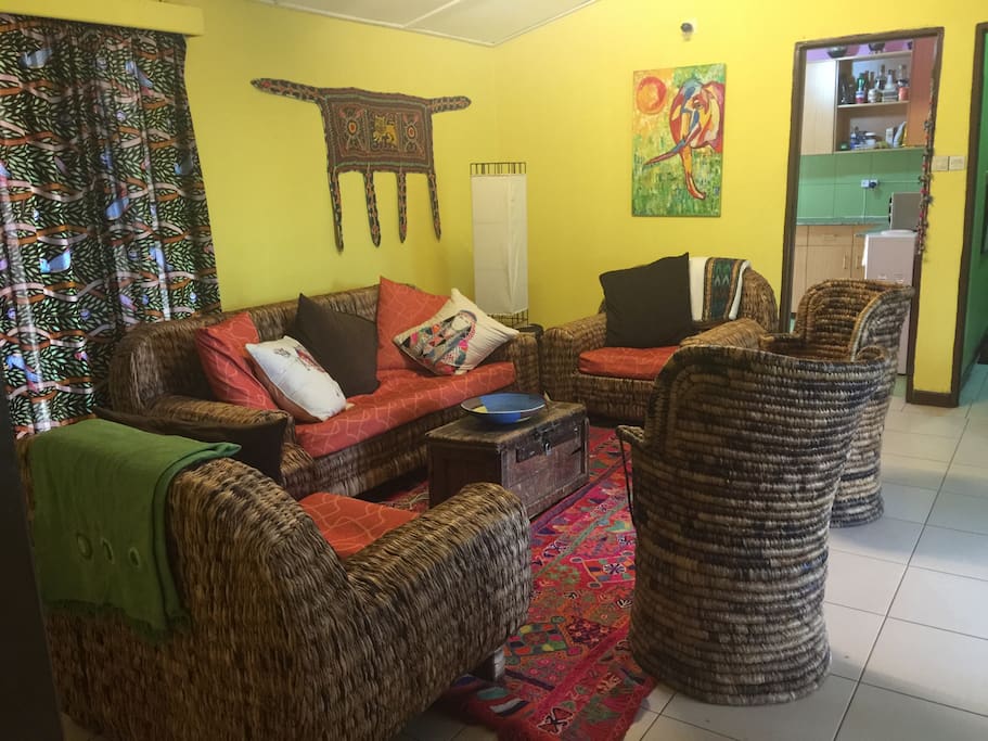 Common living rooom - Banana leaf locally made furniture