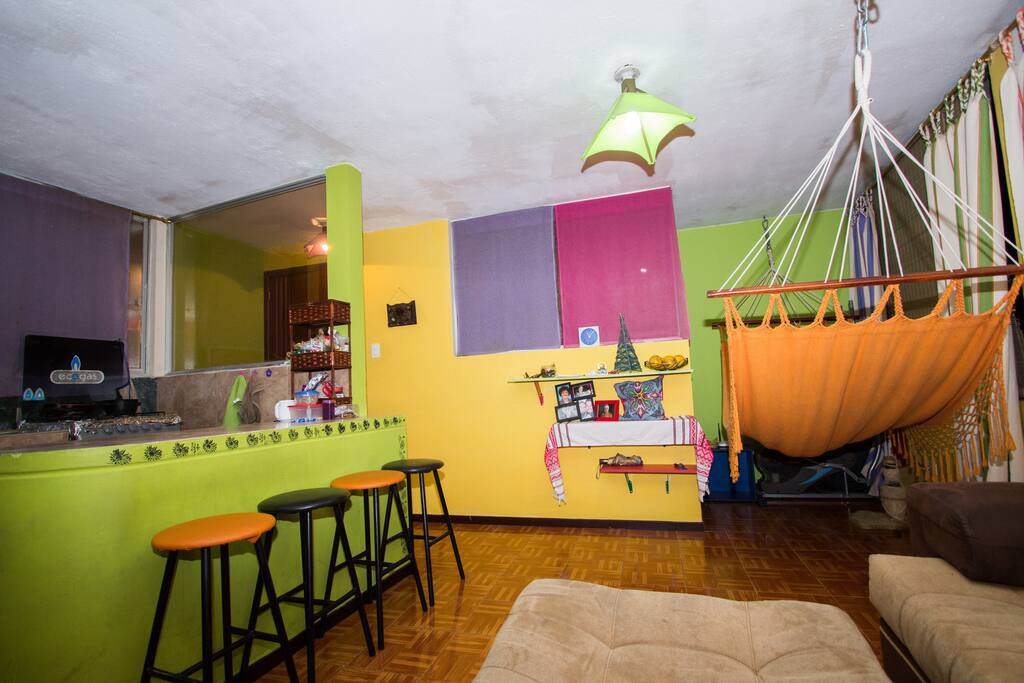 Hammock in living room