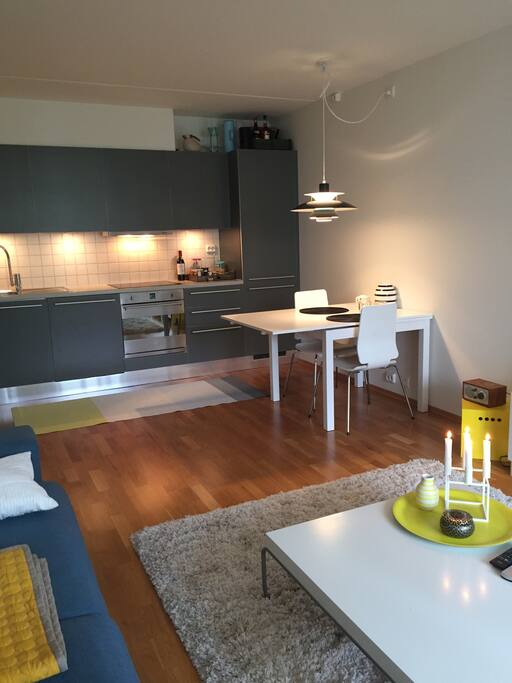 Kitchen and table for two