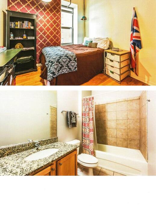 Bedroom and hallway bath